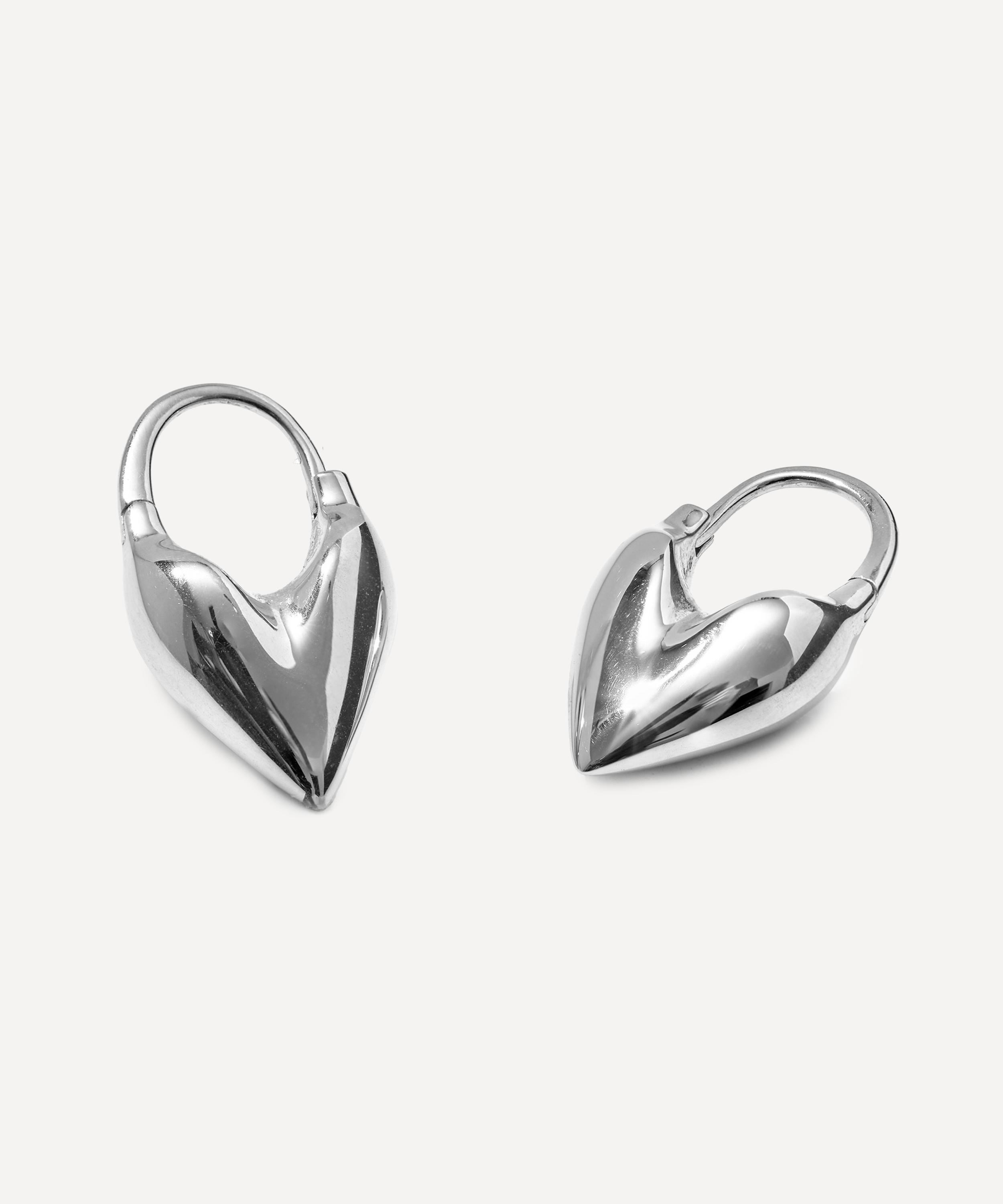Otiumberg - Sterling Silver Roscida Heart Hoop Earrings
