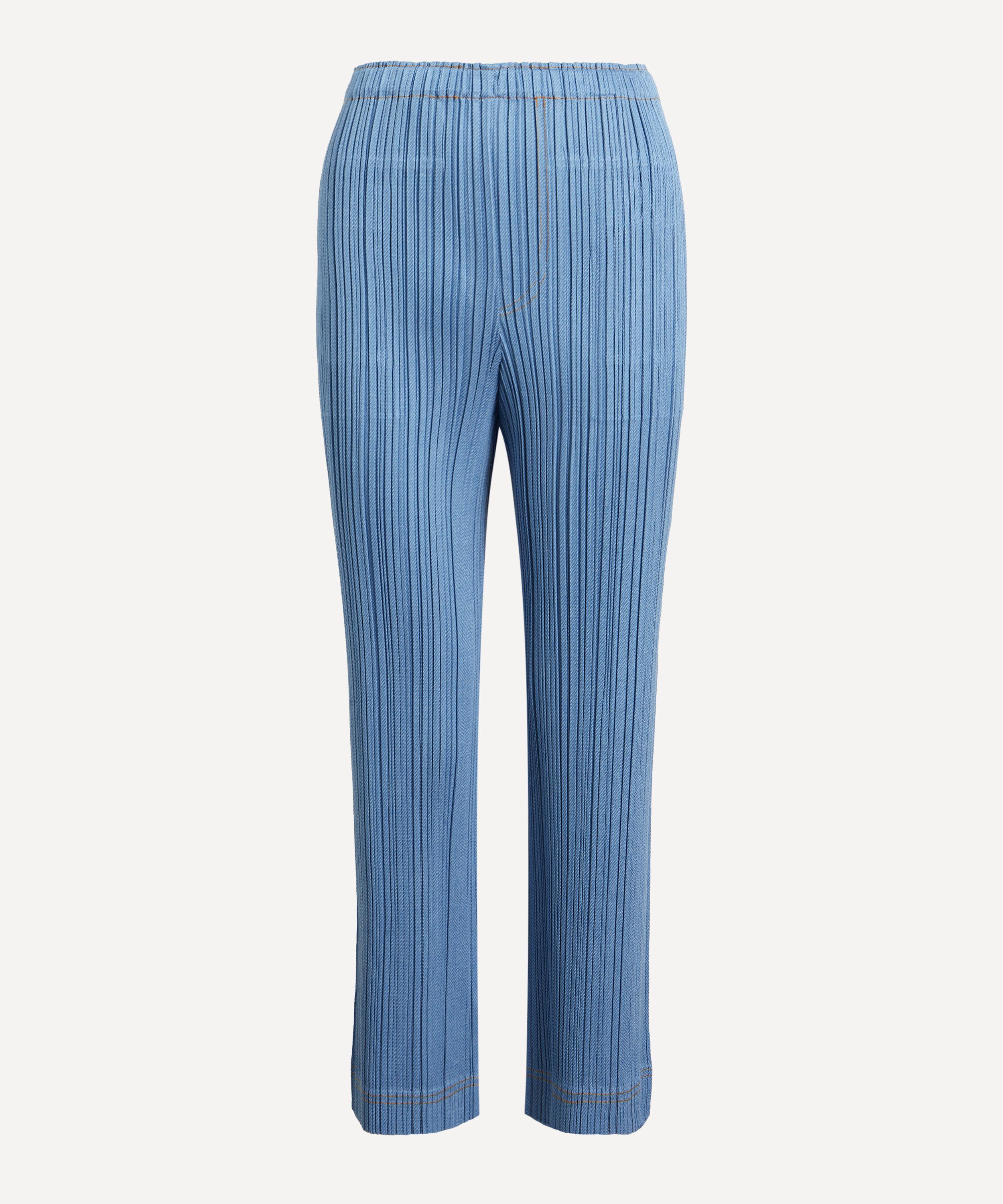 Pleats Please Issey Miyake - COTTON DENIM Pleated Crop Trousers