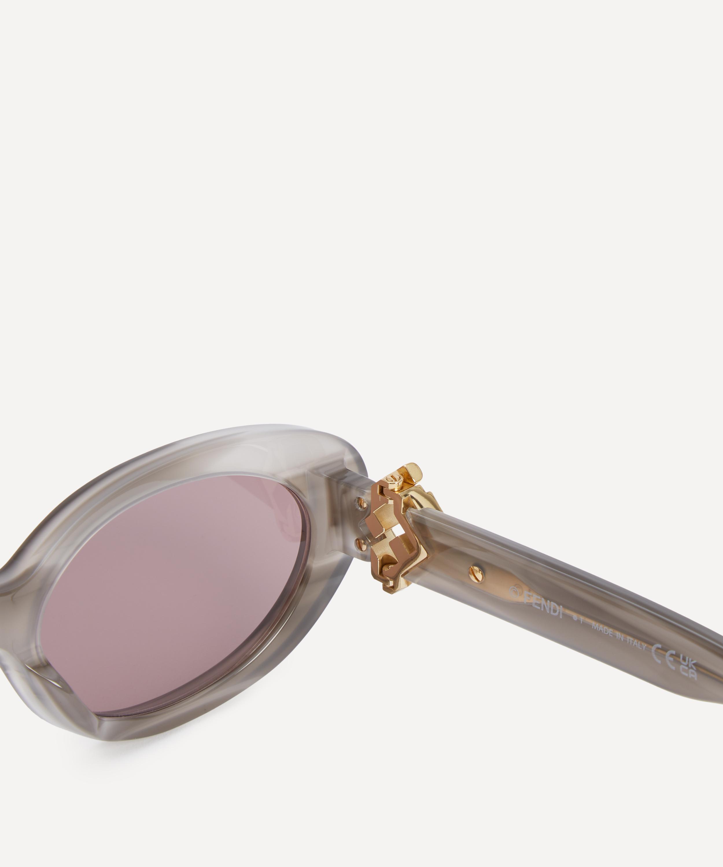 Fendi - Oval FF Diamonds Grey Acetate Sunglasses image number 2