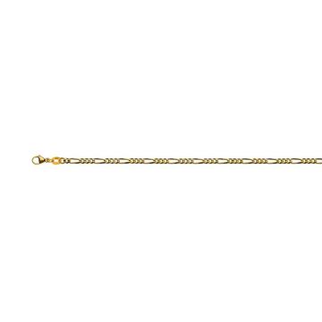 Chaine de pied figaro or jaune 750, 24cm, 2.9mm