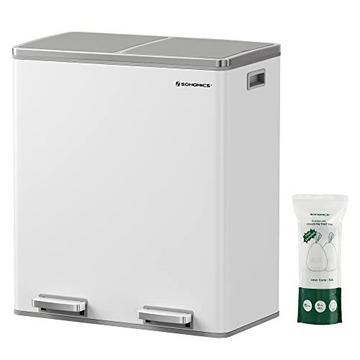 Treteimer mit zwei Fächern und Soft-Close-Deckel, 60 l