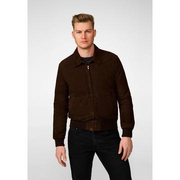 Lederjacke Leon, dünner Blouson mit Polokragen